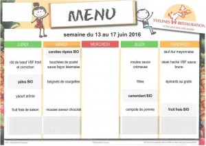 Menus du 13 au 17 Juin